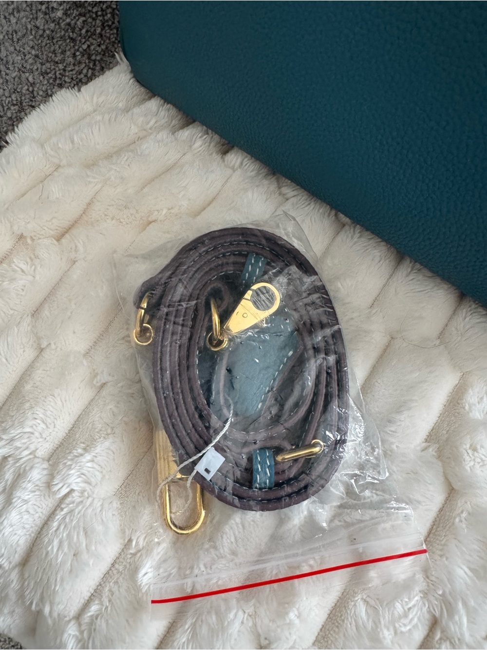 30 cm Elegant Teal Leather Top-Handle Bag - Picture 7 of 8